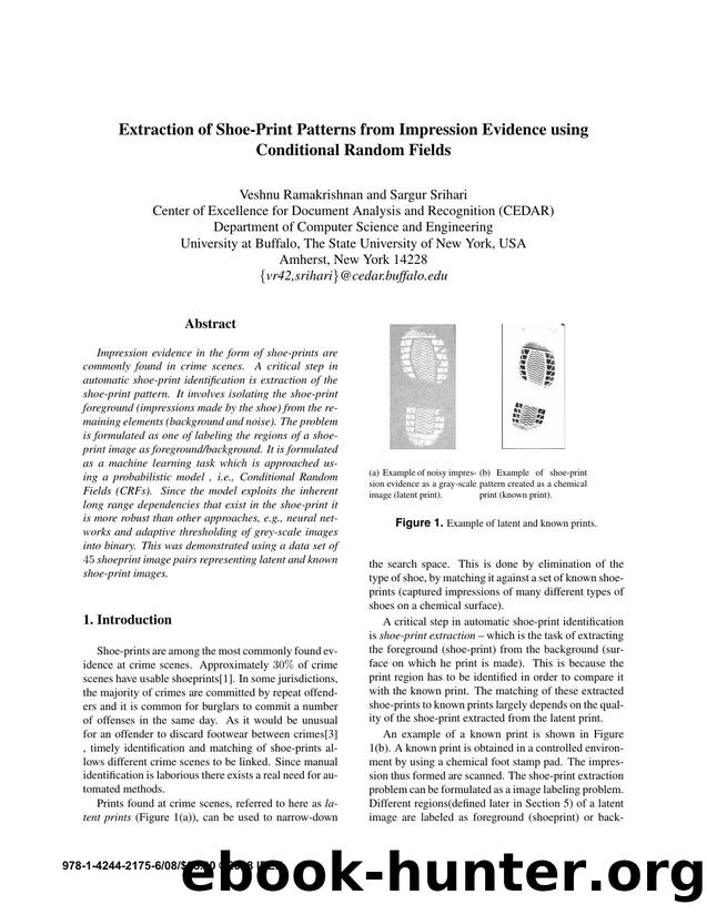 Extraction of Shoe-Print Patterns from Impression Evidence using Conditional Random Fields by 