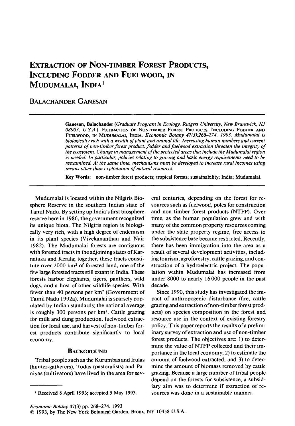 Extraction of non-timber forest products, including fodder and fuelwood, in Mudumalai, India by Unknown