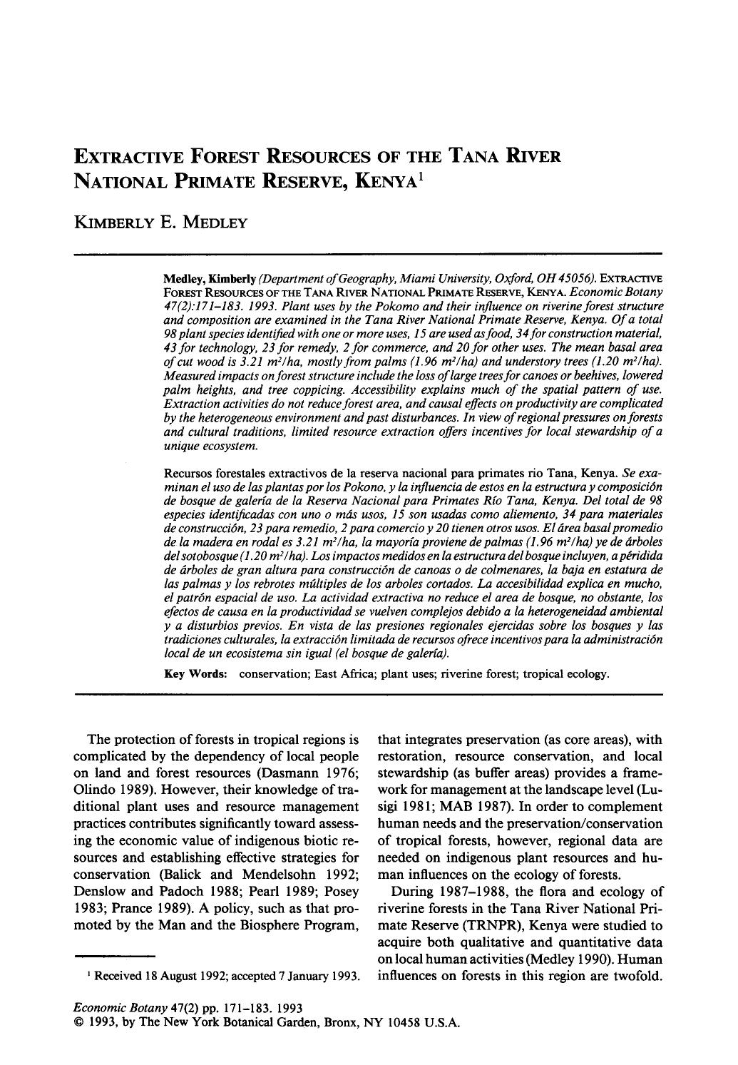 Extractive forest resources of the Tana River national primate reserve, Kenya by Unknown