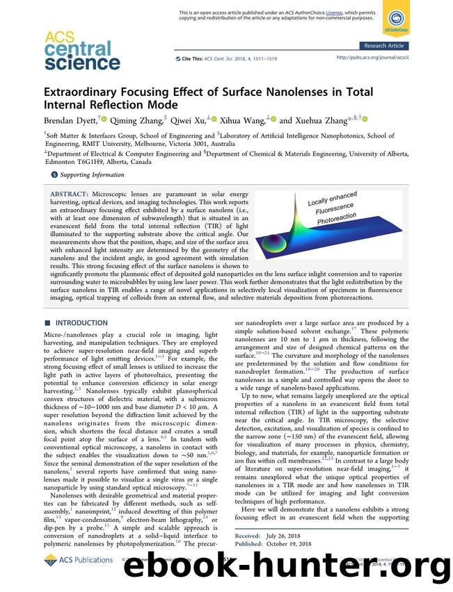 Extraordinary Focusing Effect of Surface Nanolenses in Total Internal Reflection Mode by unknow