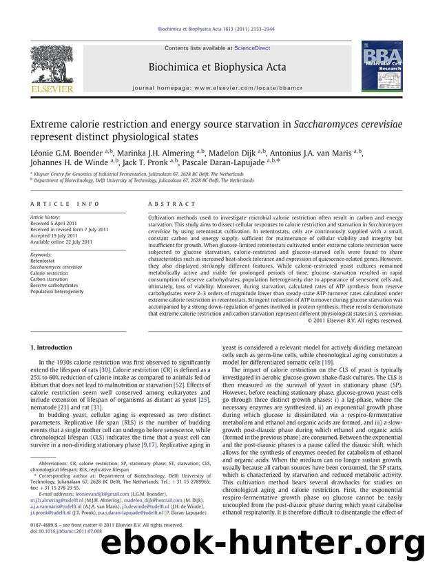 Extreme calorie restriction and energy source starvation in Saccharomyces cerevisiae represent distinct physiological states by unknow