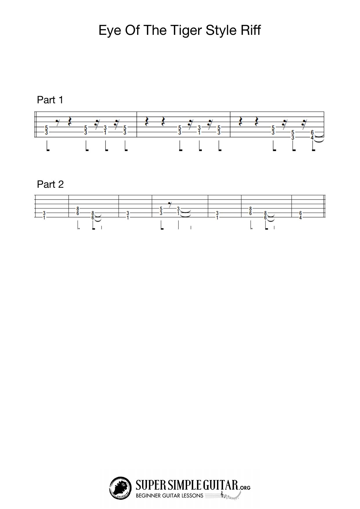 Eye of the tiger style PDF by Unknown