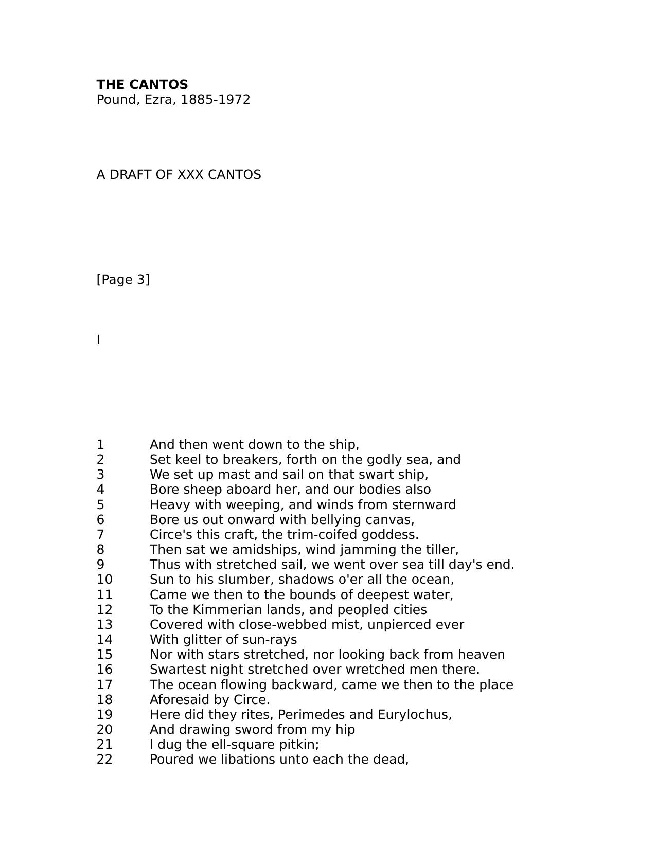 Ezra Pound by The Cantos