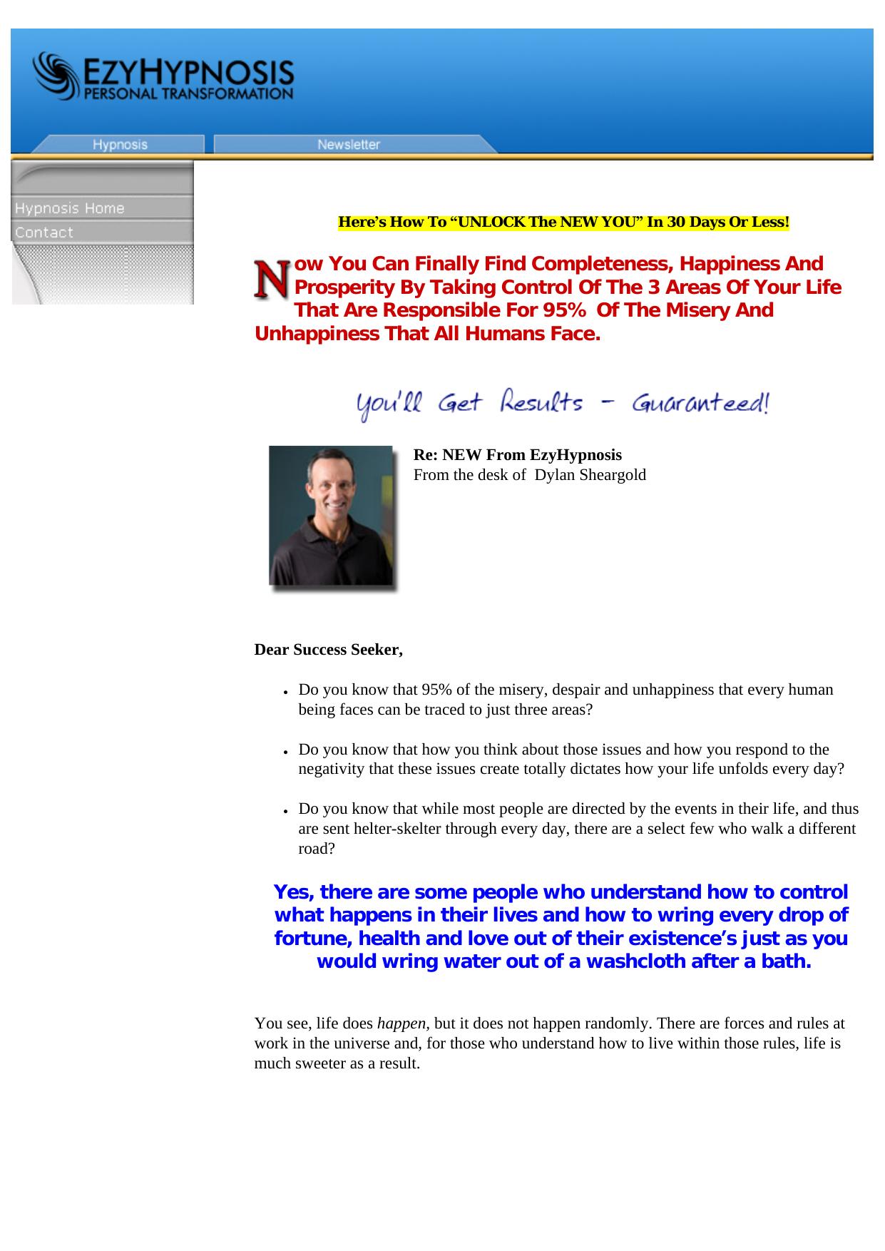 EzyHypnosis.com Here Is How To Unlock The New You In 30 Days. by Best of Kuszter's Collection