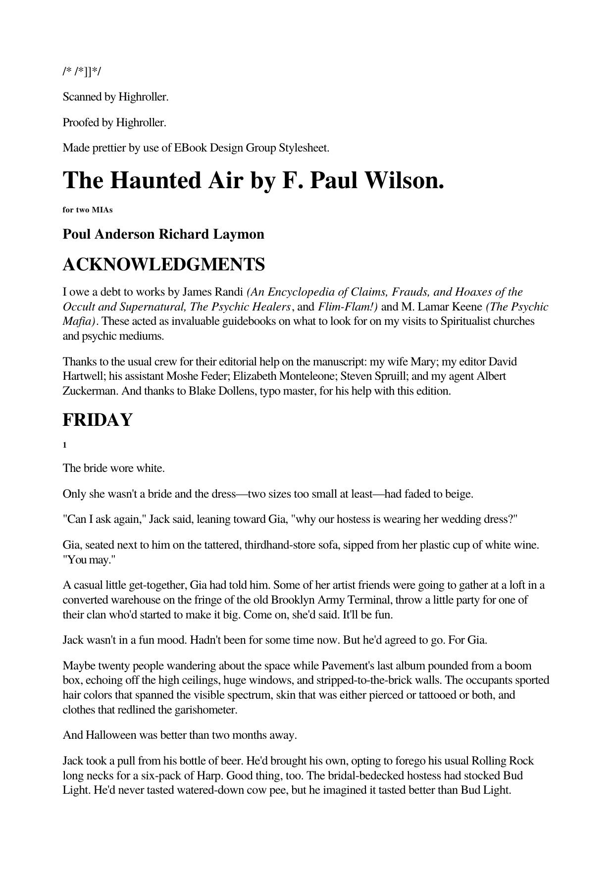 F. Paul Wilson - Repairman Jack 05 by The Haunted Air