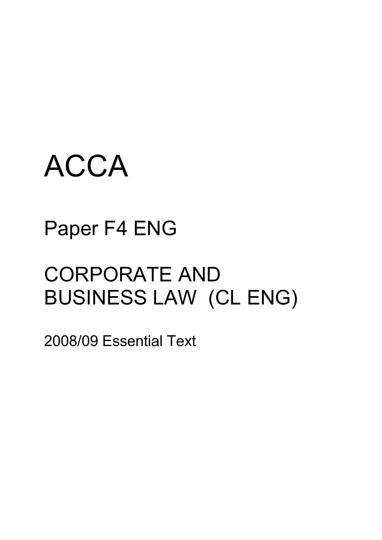 F4 Corporate and Business Law (Eng.)-Essential Text-Kaplan by Unknown