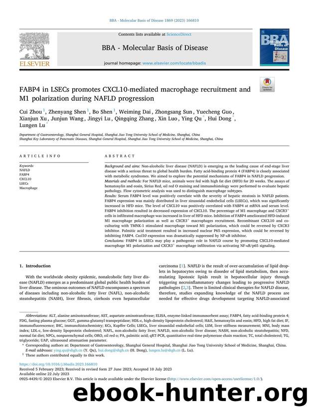 FABP4 in LSECs promotes CXCL10-mediated macrophage recruitment and M1 polarization during NAFLD progression by unknow
