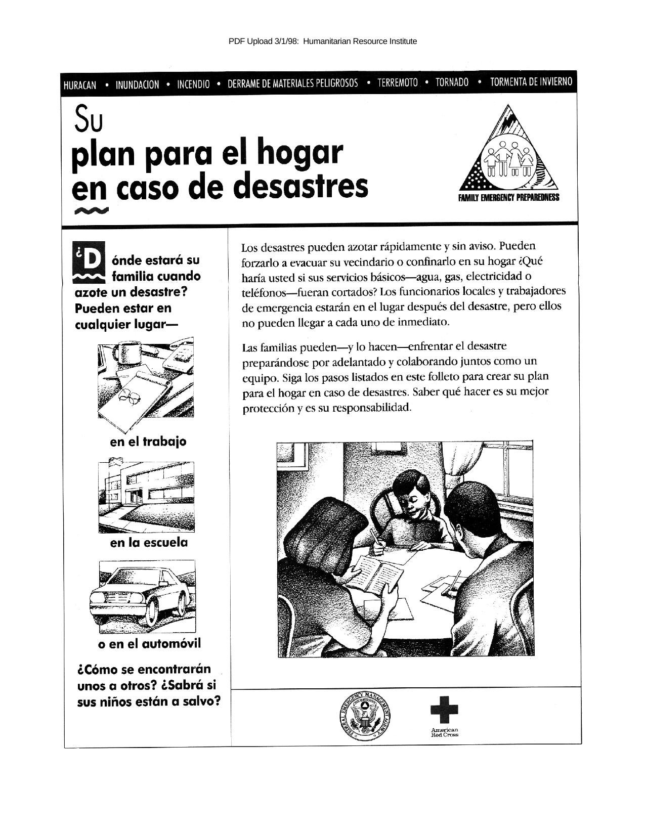 FAMILY DISASTER PLAN - SPANISH by Unknown