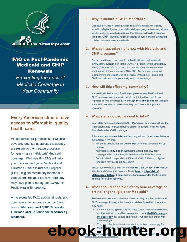 FAQ on Post-Pandemic Medicaid and CHIP Renewals by Unknown