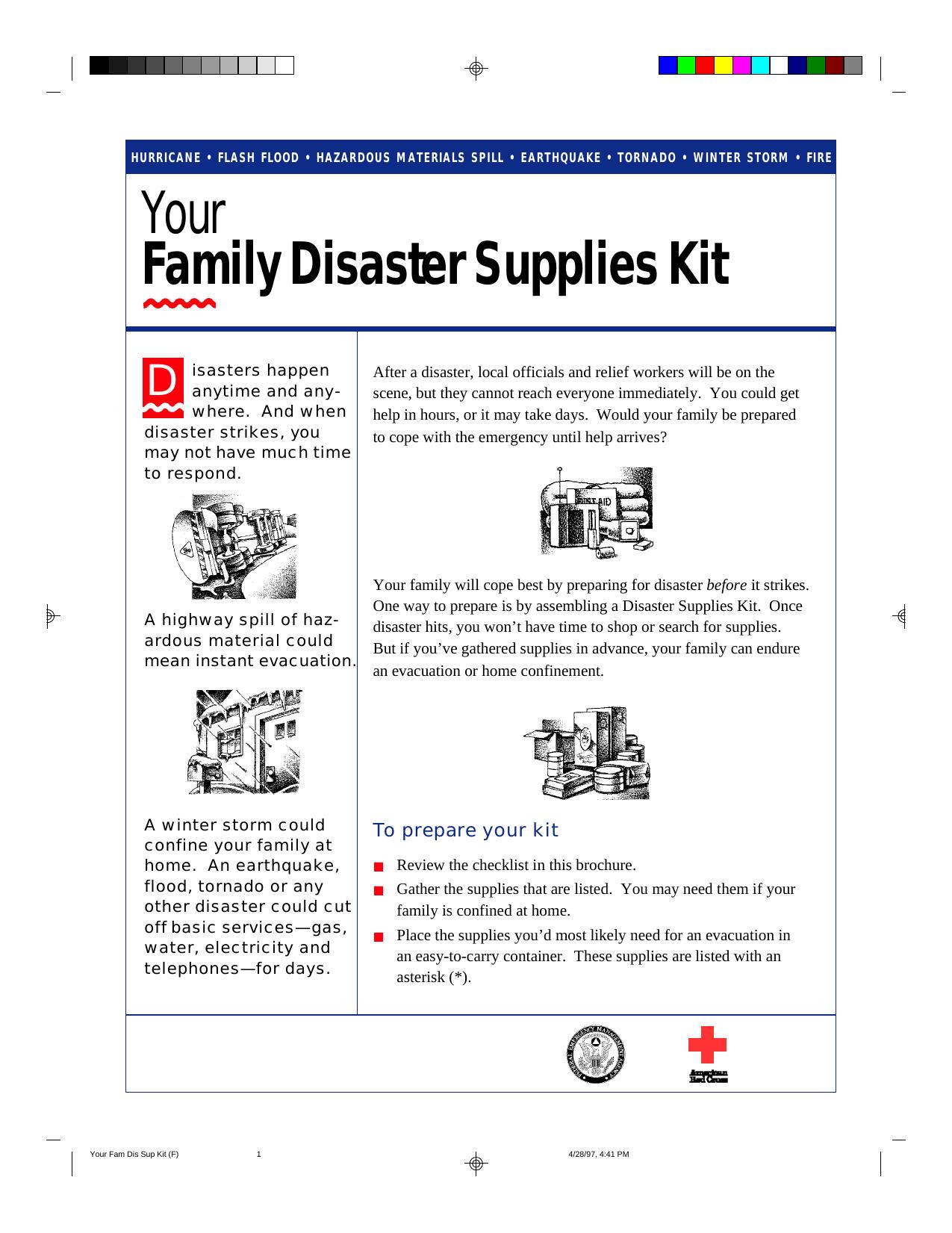 FEMA Family Disaster Supplies Kit by Tracy Thompson