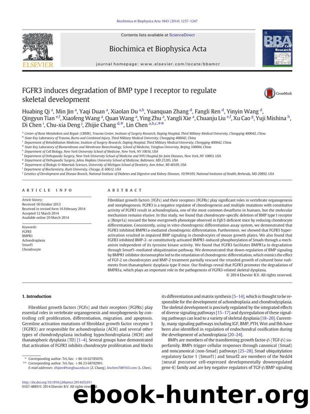 FGFR3 induces degradation of BMP type I receptor to regulate skeletal development by unknow