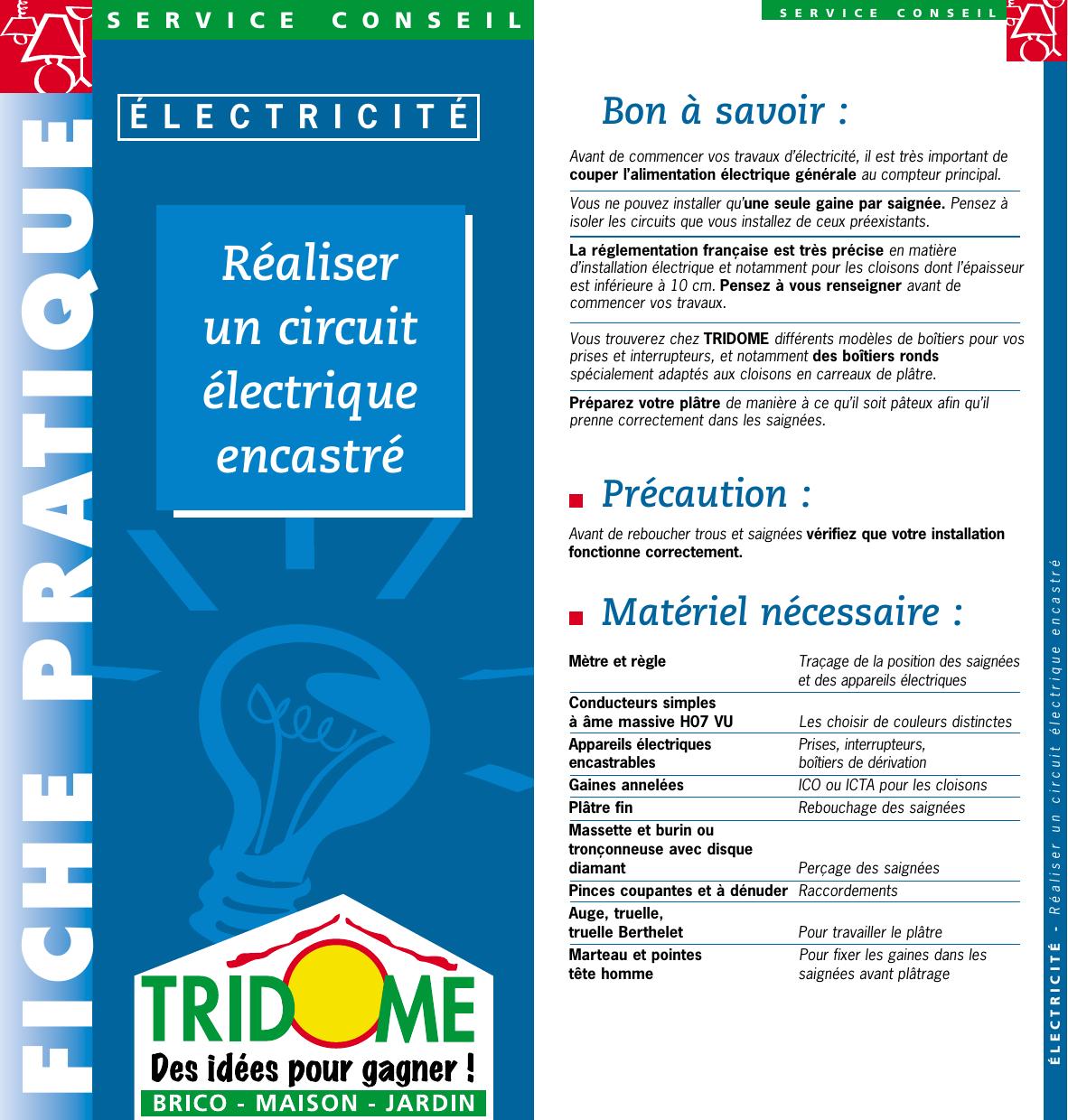 FICHES POUR FLASHAGE (Page 1) by 01 Réaliser un circuit électrique encastré