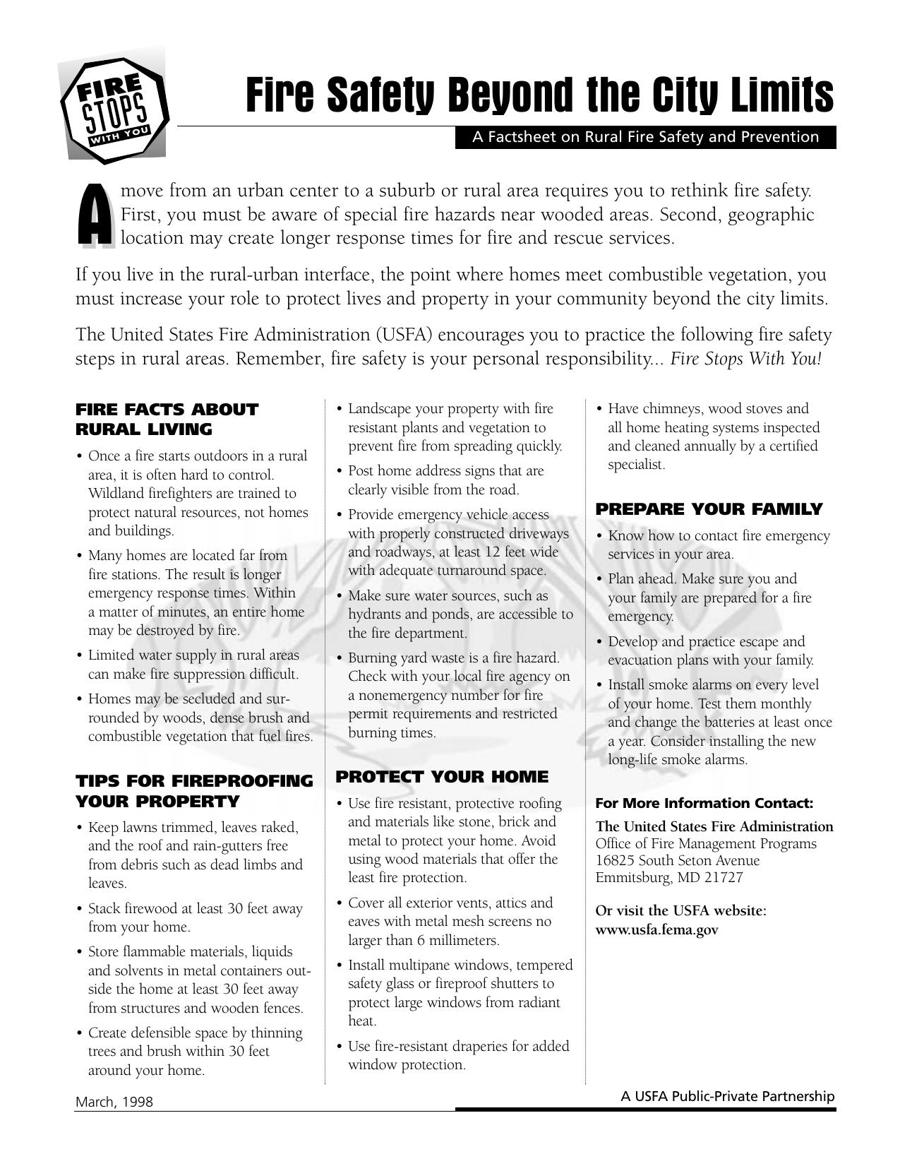 FIRE STOPS WITH YOU - Fire Safety Beyond the City Limits by Unknown