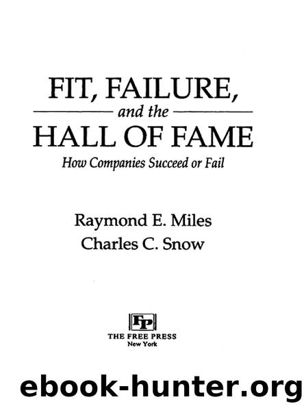 FIT, FAILURE, and the HALL OF FAME by Raymond E. Miles