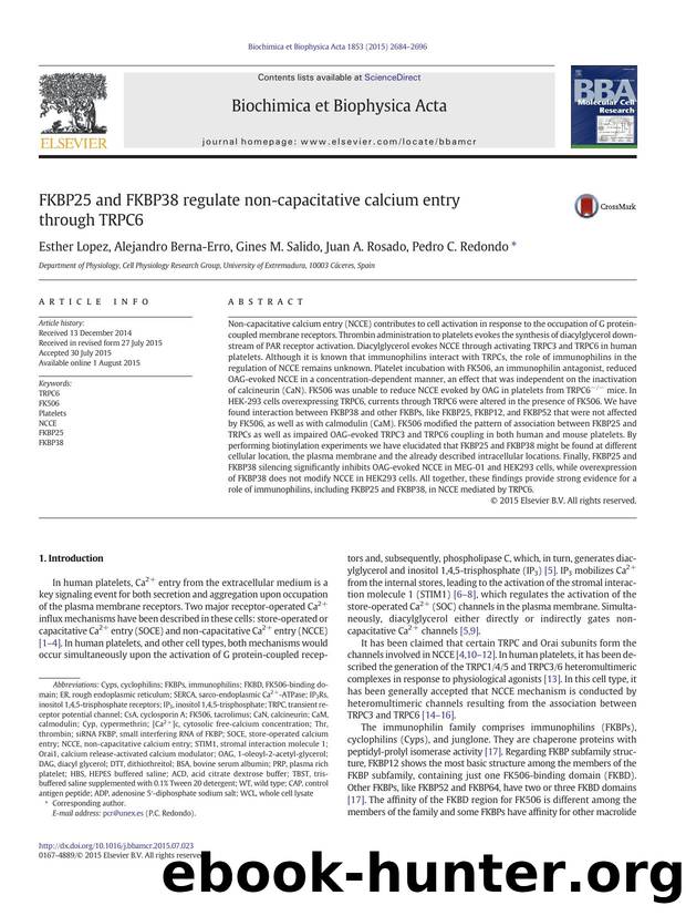 FKBP25 and FKBP38 regulate non-capacitative calcium entry through TRPC6 by Esther Lopez & Alejandro Berna-Erro & Gines M. Salido & Juan A. Rosado & Pedro C. Redondo