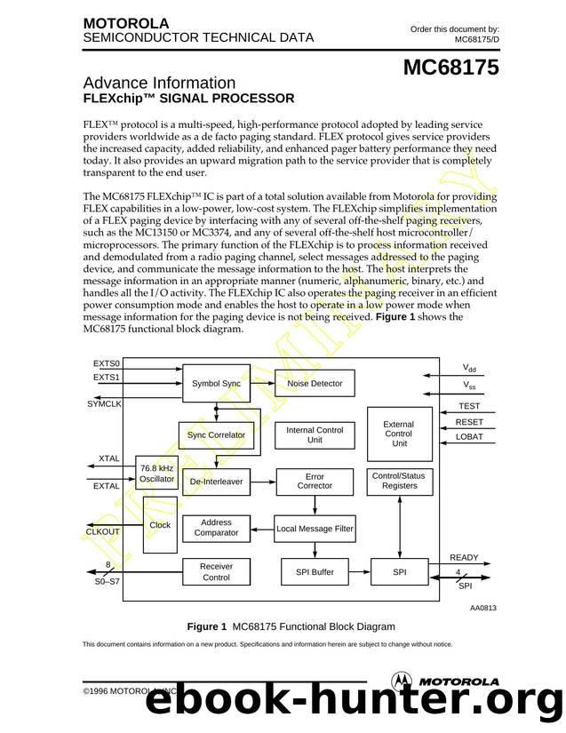 FLEXchip Data Sheet by Motorola Inc