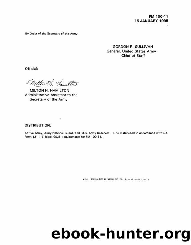 FM 100-11 - Authorization by atsc