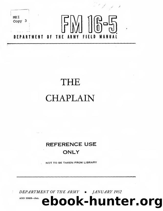 FM 16-5 The Chaplain by United States. Department of the Army