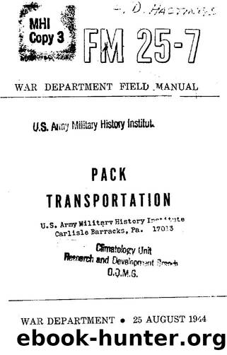 FM 25-7 Pack transportation by Unknown