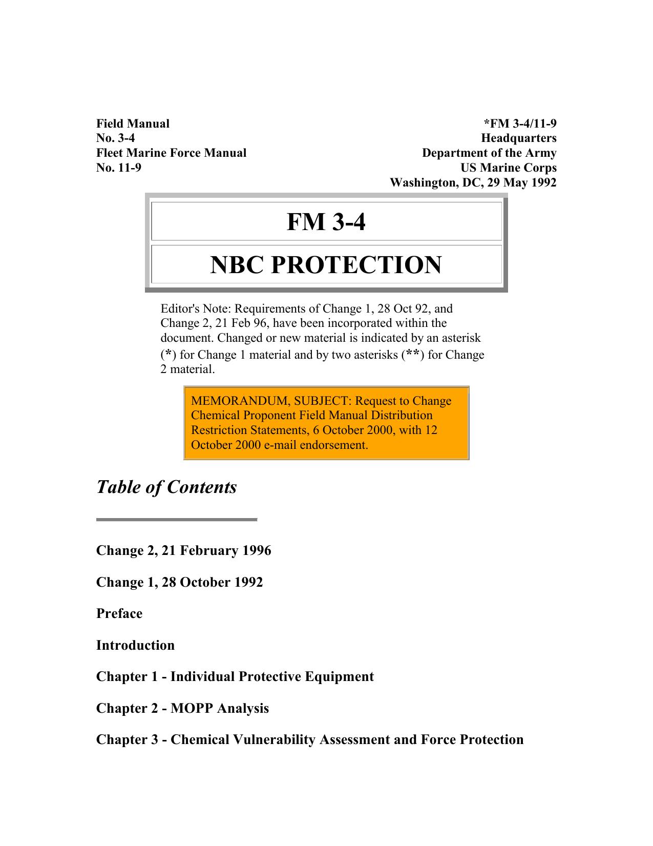FM 3-4 NBC Protection by Menges