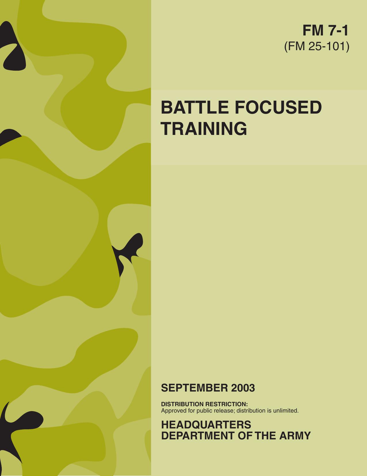 FM 7-1 Battle Focused Training by Unknown