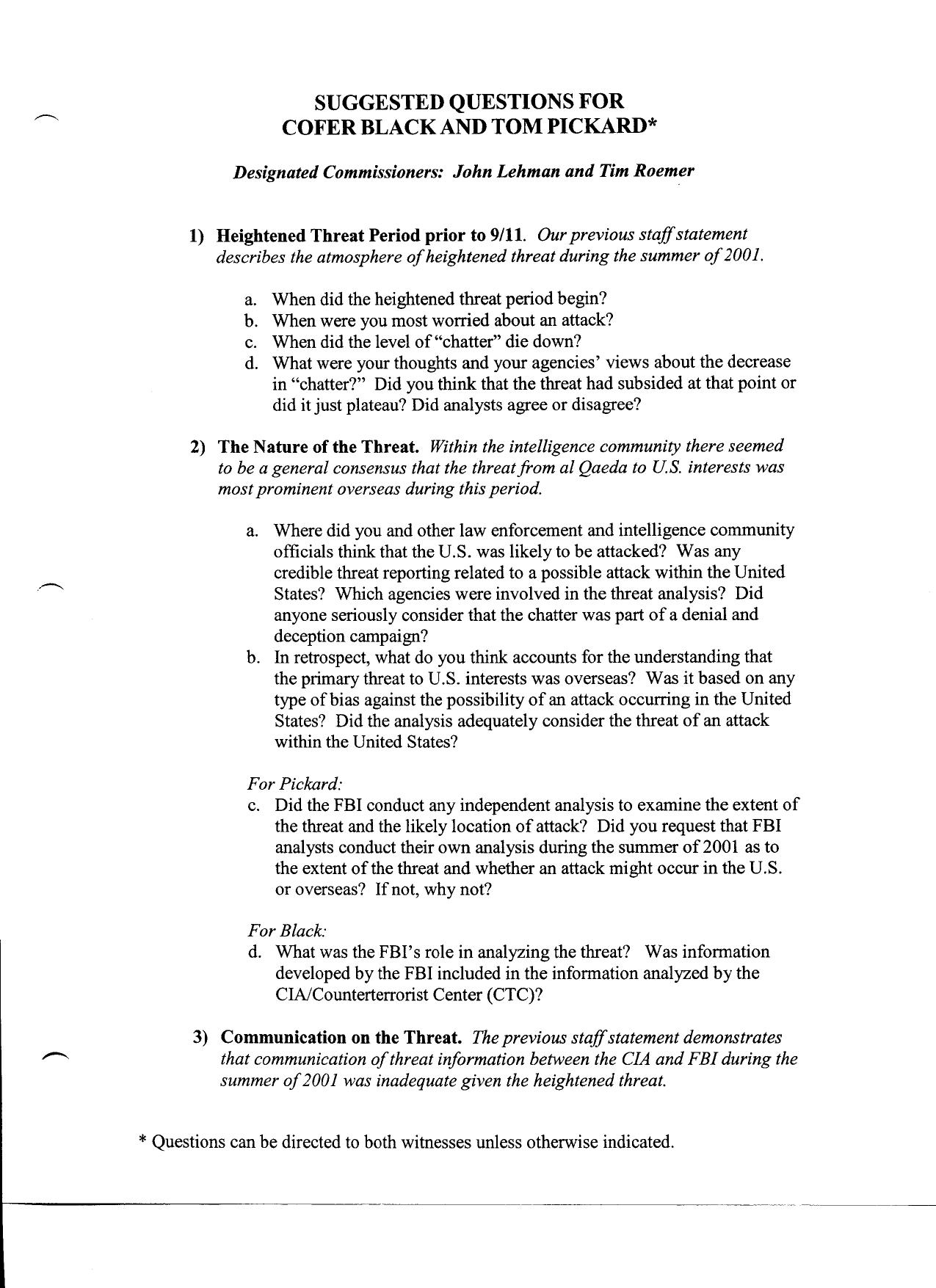 FO B5 Public Hearing 4-13-04 Fdr- Tab 6- Suggested Questions for Cofer Black and Tom Pickard 742 by Unknown