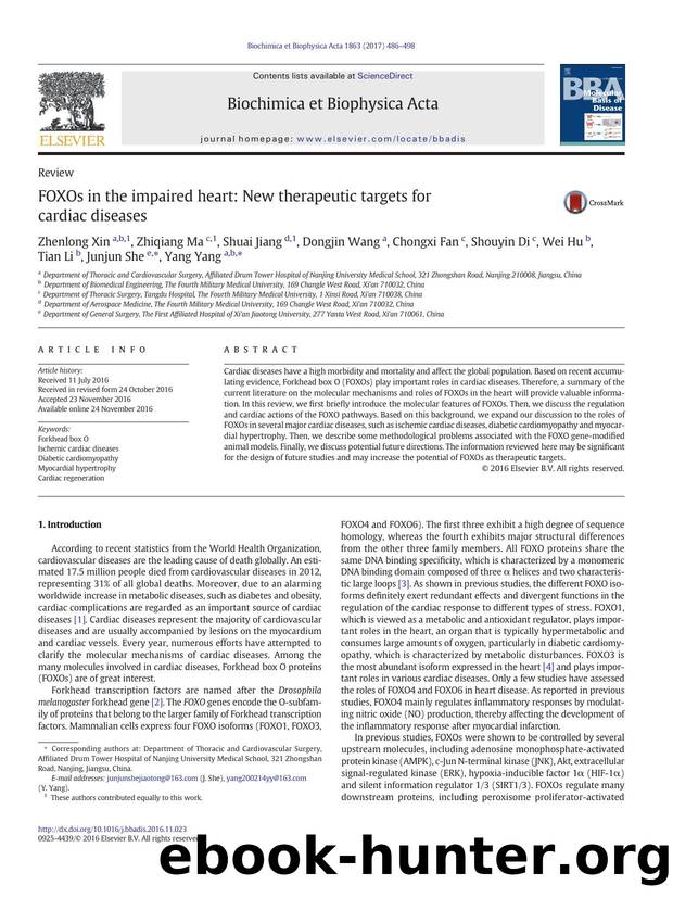 FOXOs in the impaired heart: New therapeutic targets for cardiac diseases by unknow