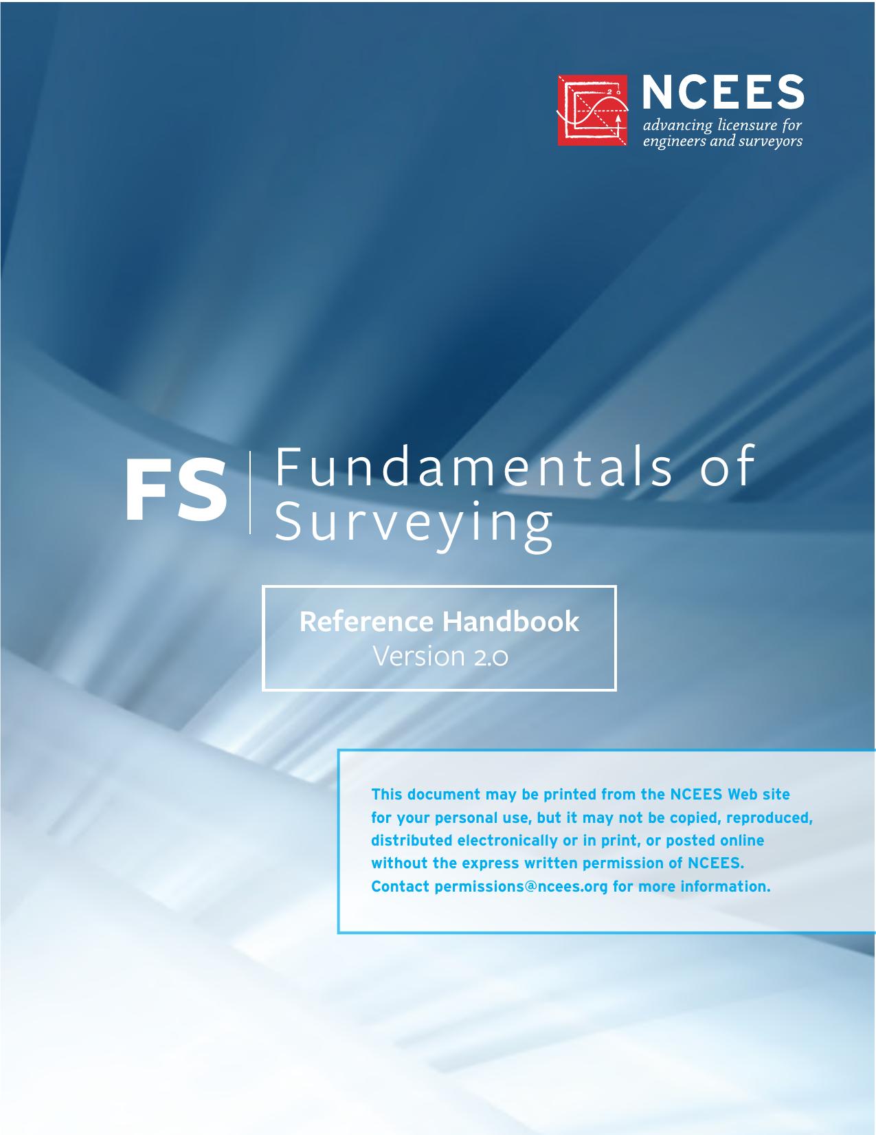 FS Fundamentals of Surveying Reference Handbook 2.0 by National Council of Examiners for Engineering and Surveying (NCEES)