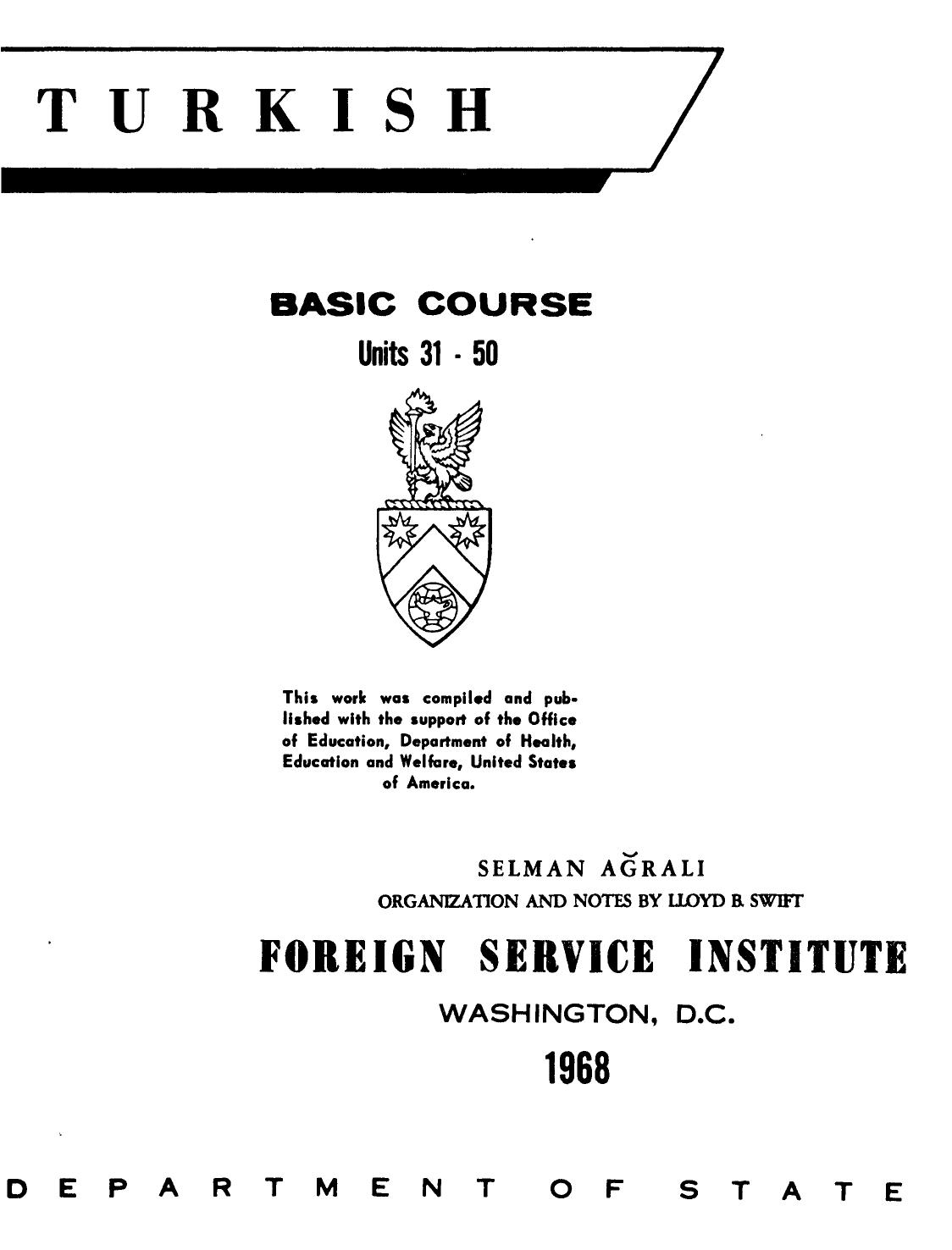 FSI - Turkish Basic Course - Volume 2 - Student Text by Foreign Service Institute