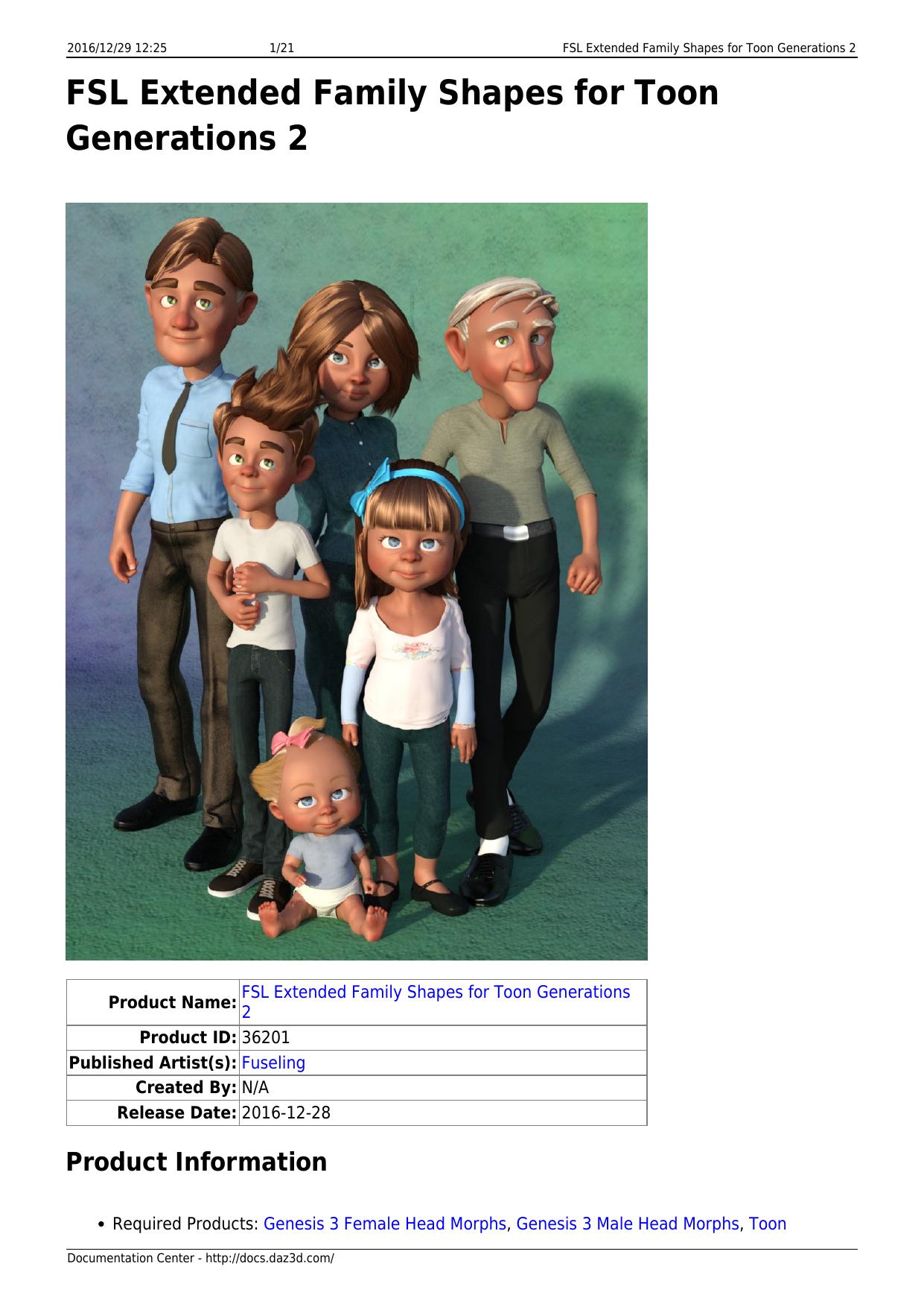 FSL Extended Family Shapes for Toon Generations 2 by Unknown