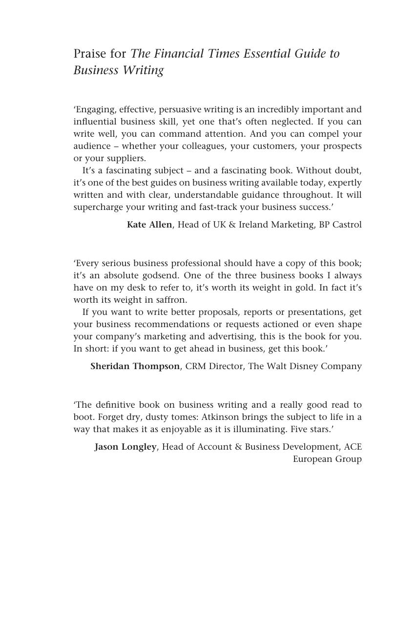 FT Essential Guide To Business Writing by unknow