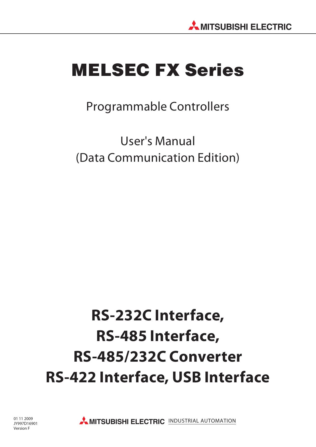 FX SERIES PROGRAMMABLE CONTROLLERS USER'S MANUAL Data Communication Edition by MITSUBISHI ELECTRIC CORPORATION