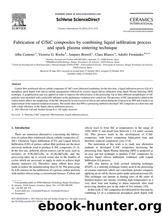 Fabrication of CSiC composites by combining liquid infiltration process and spark plasma sintering technique by Alba Centeno
