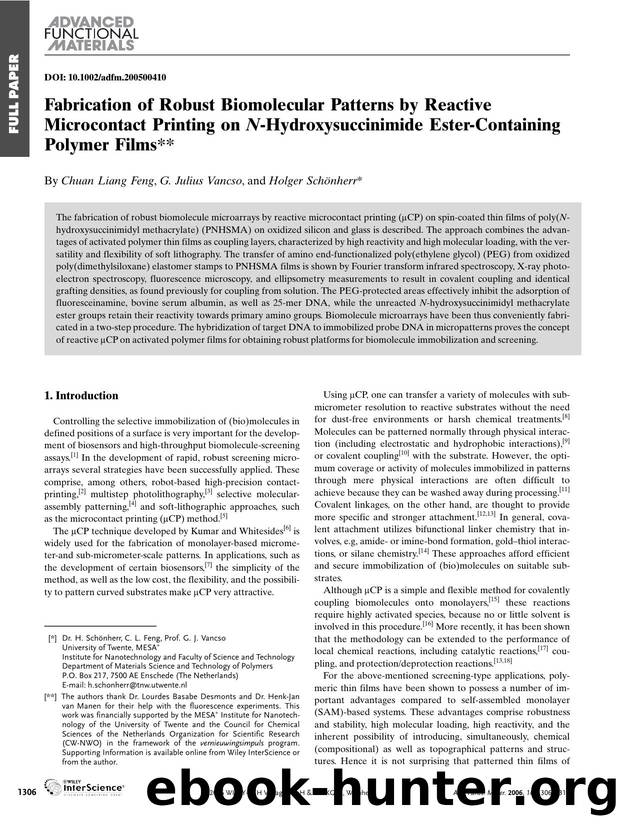 Fabrication of Robust Biomolecular Patterns by Reactive Microcontact Printing on N-Hydroxysuccinimide Ester-Containing Polymer Films by Unknown