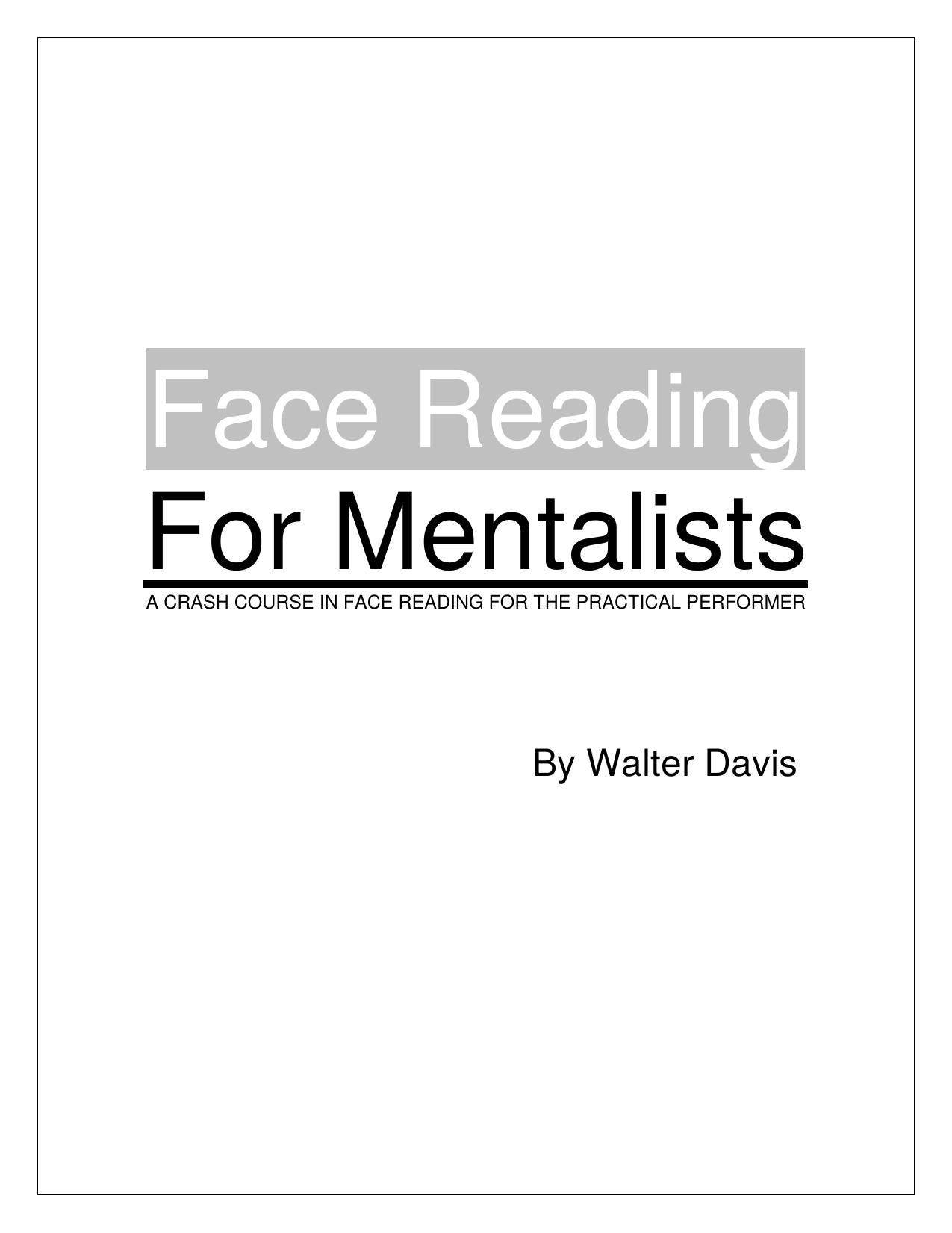 Face Reading for Mentalists _revision in process_ by Face Reading for Mentalists (Updated)