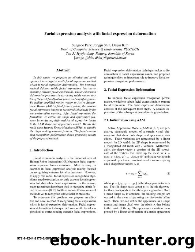 Facial expression analysis with facial expression deformation by 