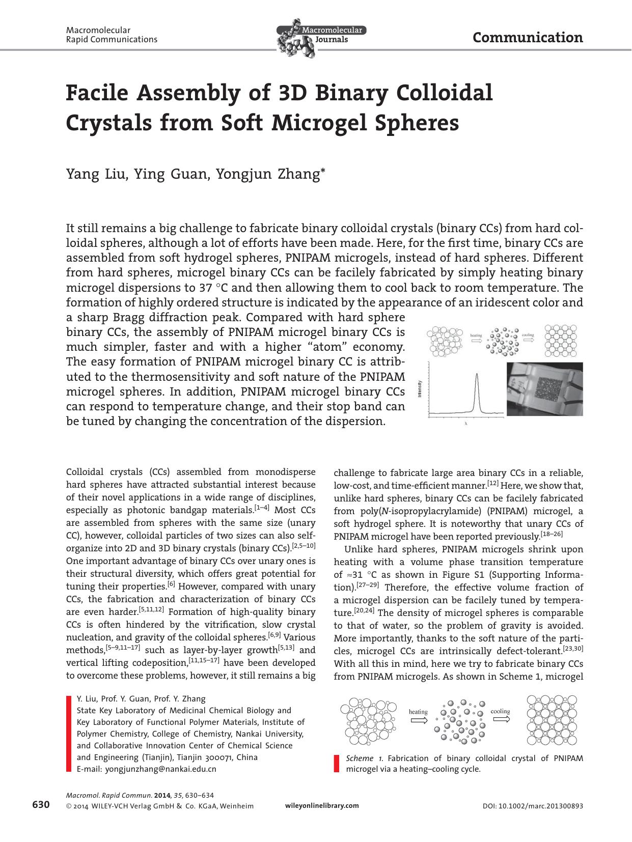 Facile Assembly of 3D Binary Colloidal Crystals from Soft Microgel Spheres by s-w-270