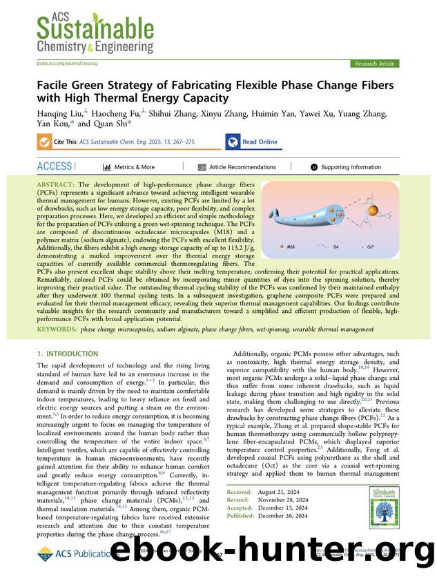 Facile Green Strategy of Fabricating Flexible Phase Change Fibers with High Thermal Energy Capacity by unknow