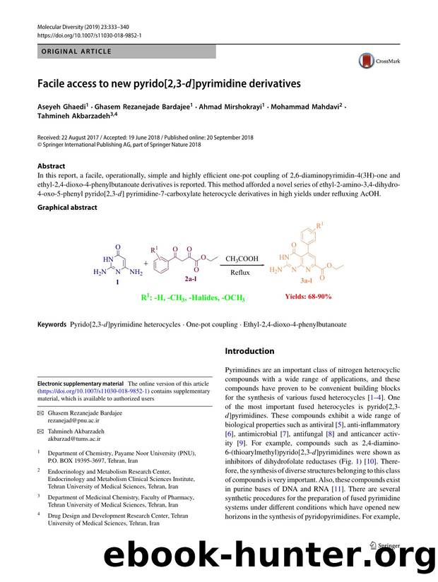 Facile access to new pyrido[2,3-d]pyrimidine derivatives by unknow