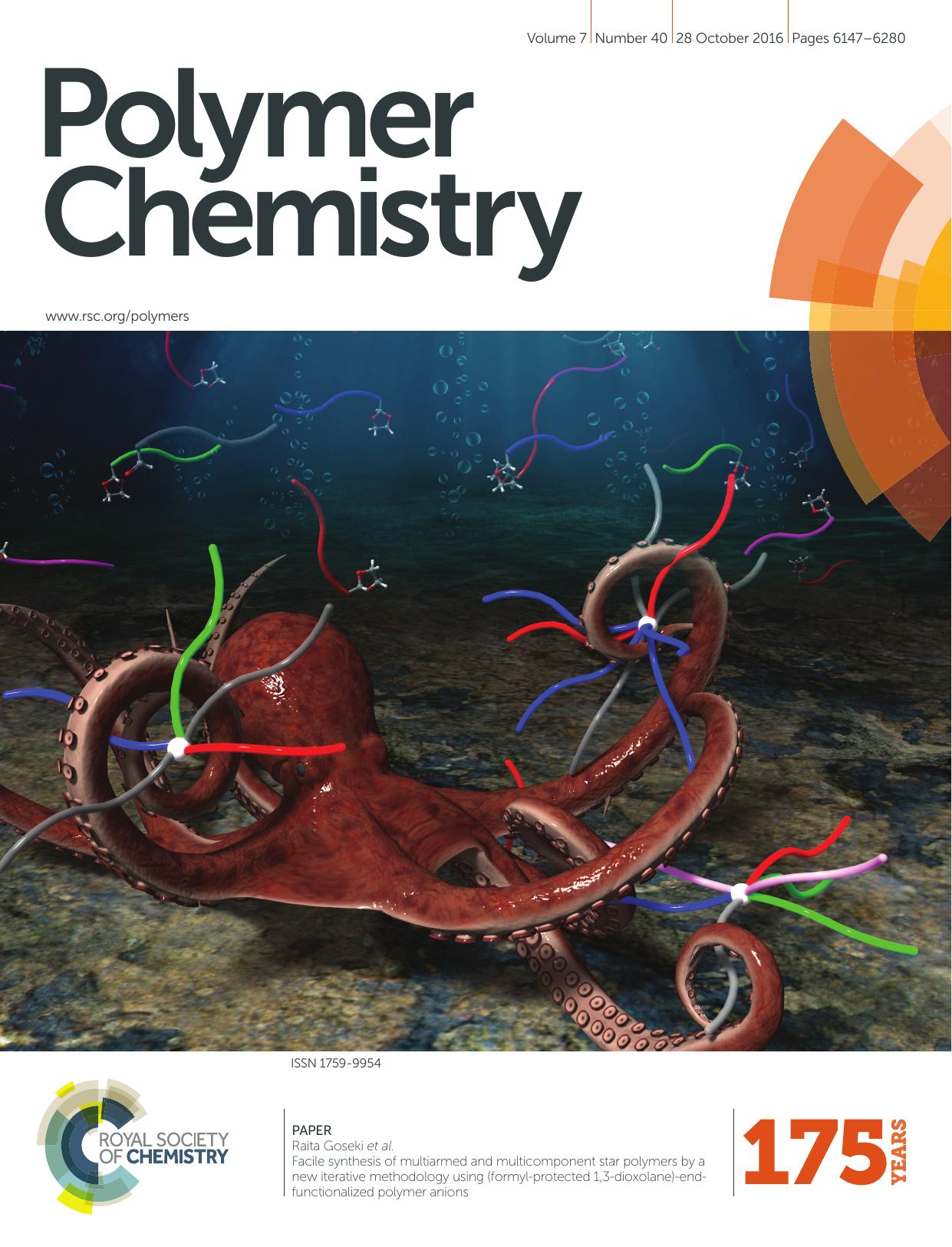 Facile synthesis of multiarmed and multicomponent star polymers by a new iterative methodology using (formyl-protected 1,3-dioxolane)-end-functionalized polymer anions by Raita Goseki Shotaro Ito Emi Akemine Akira Hirao