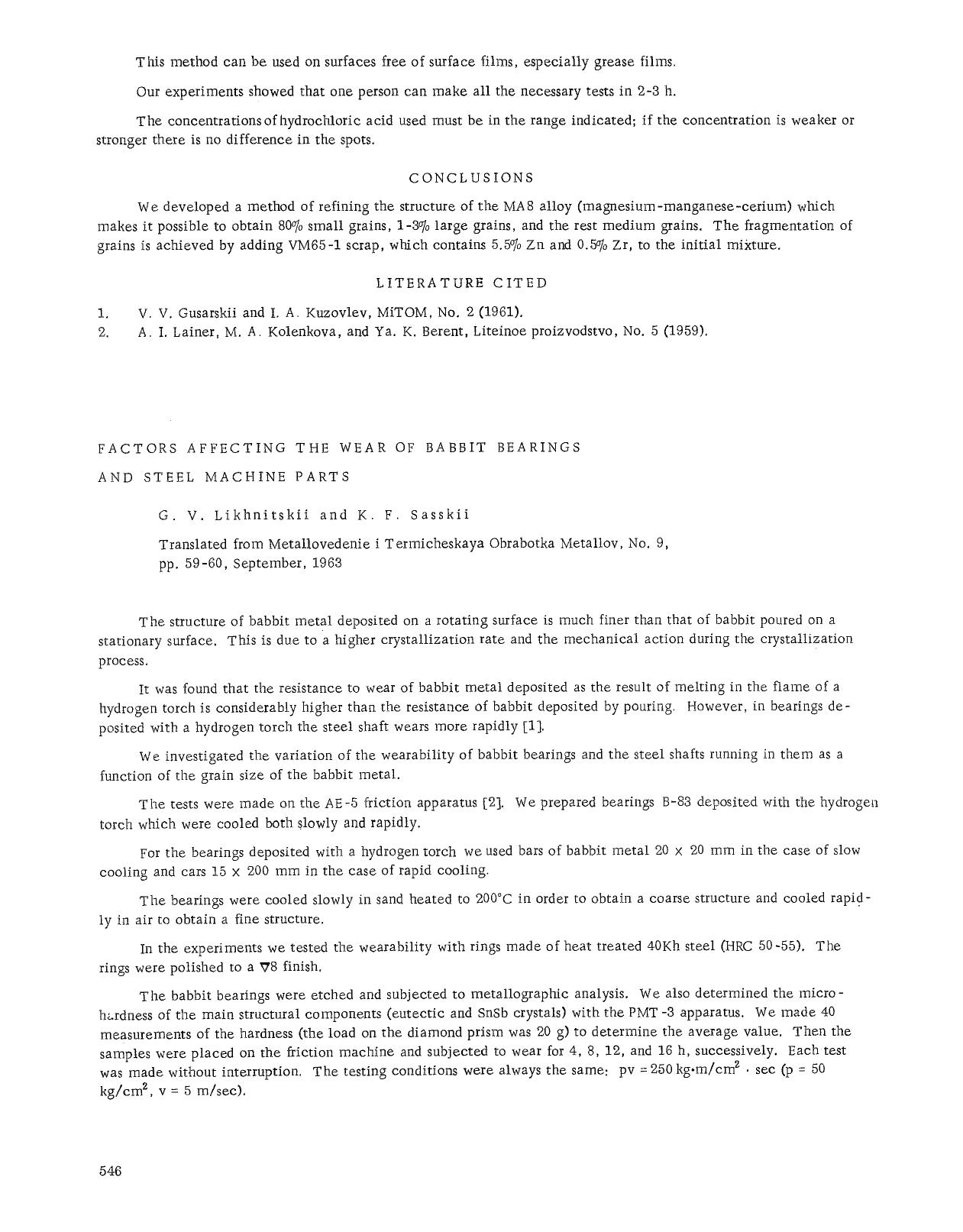 Factors affecting the wear of babbit bearings and steel machine parts by Unknown