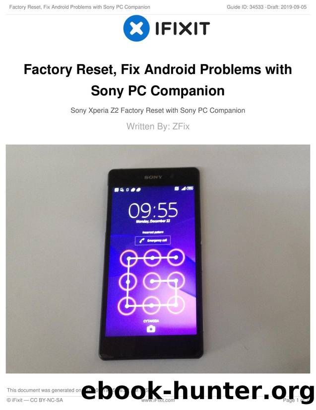 Factory Reset, Fix Android Problems with Sony PC Companion by Unknown