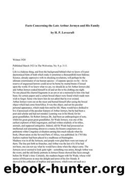 Facts Concerning the Late Arthur Jermyn & His Family by H. P. Lovecraft