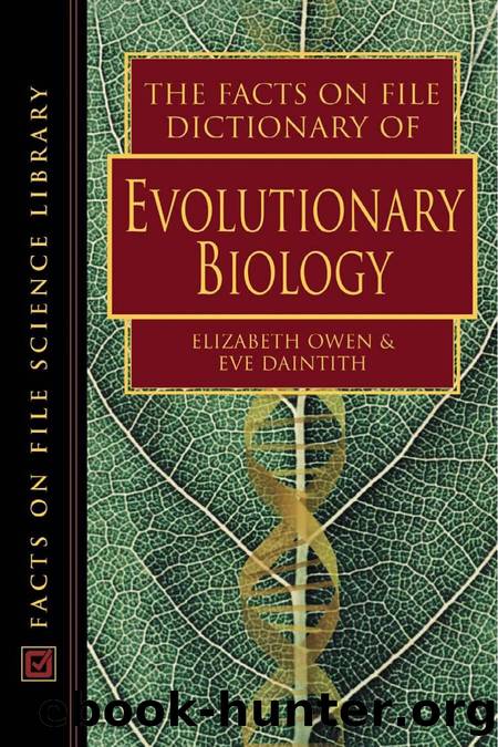 Facts on File Dictionary of Evolutionary Biology by Unknown
