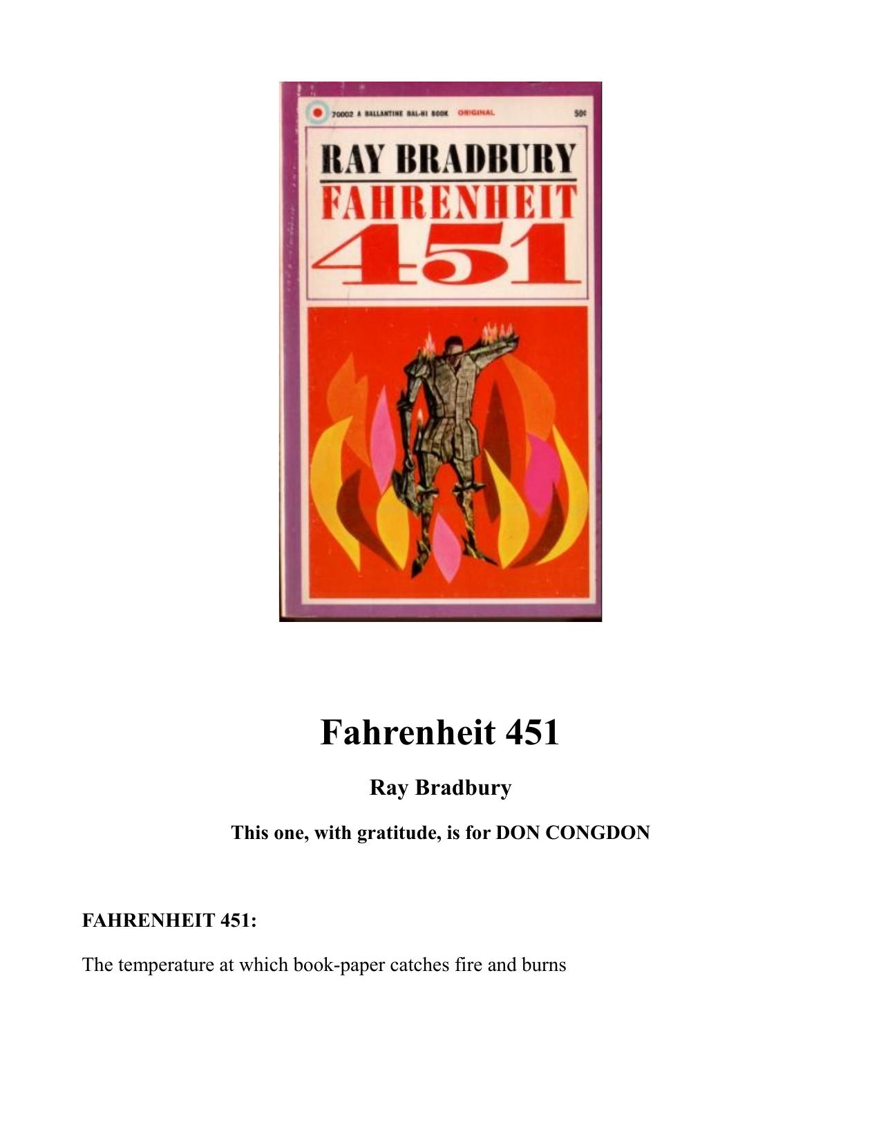 Fahrenheit 451 by Ray Bradbury