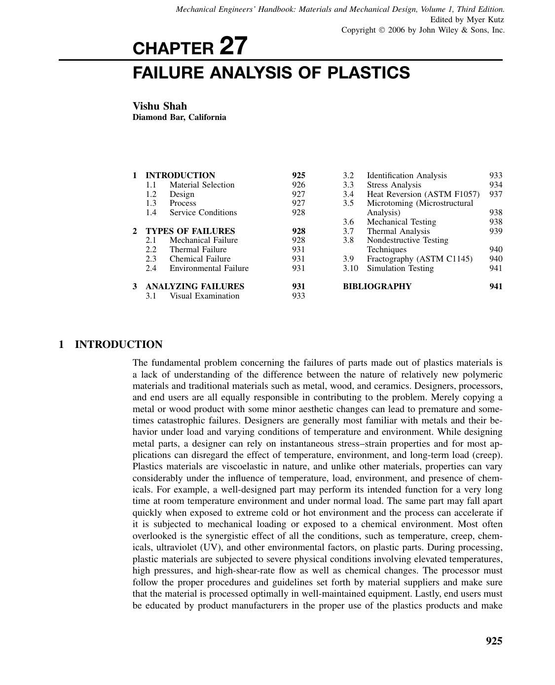 Failure Analysis of Plastics by penta
