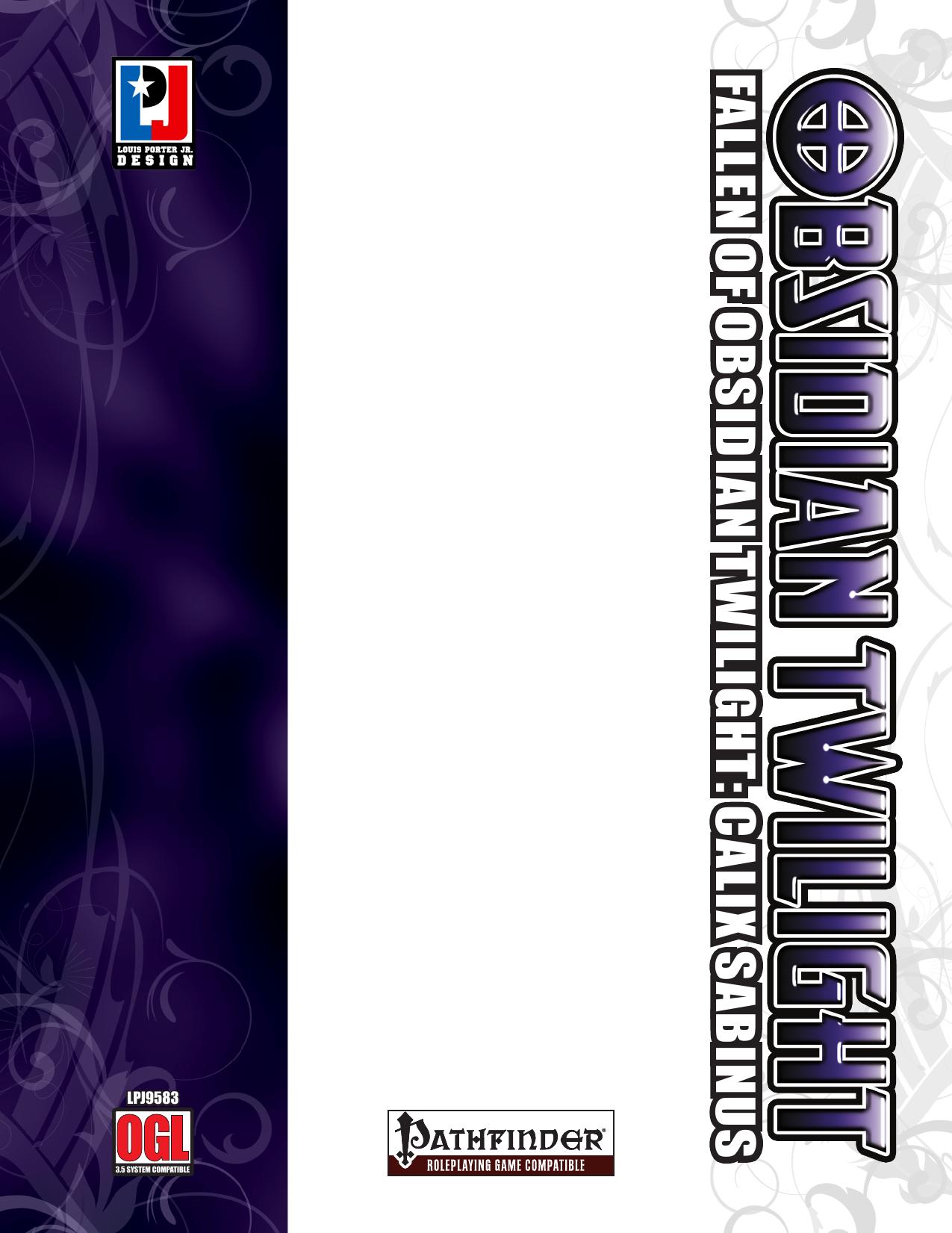 Fallen of Obsidian Twilight: Calix Sabinus by LPJ Design