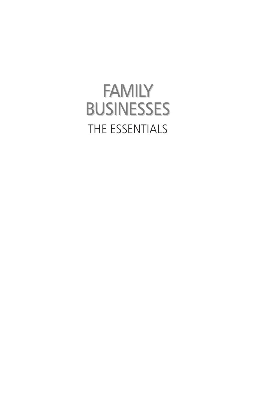 Family Businesses: The Essentials by Unknow