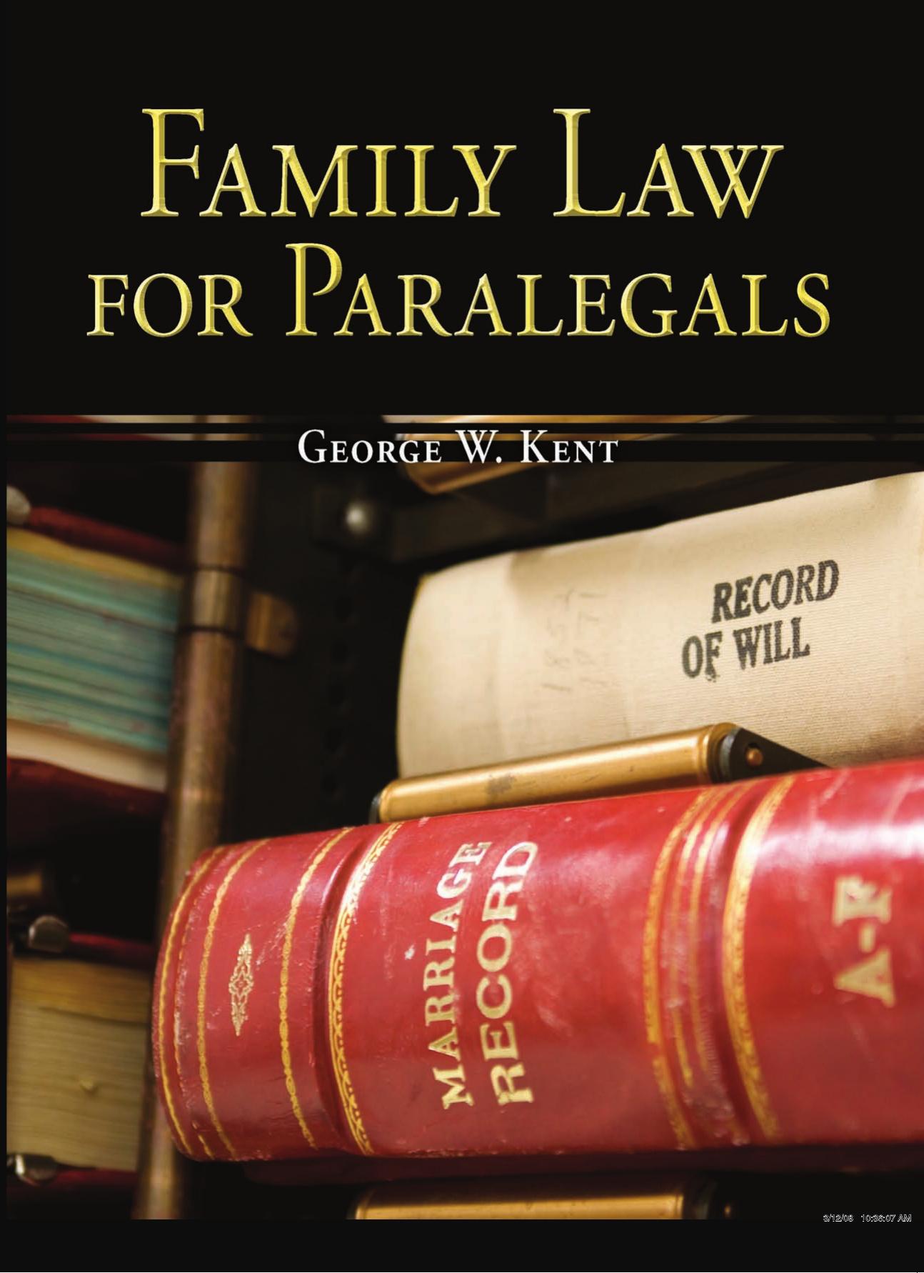 Family Law for Paralegals by George Kent