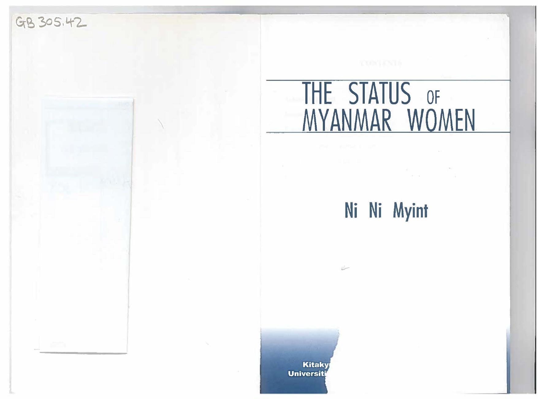 Family Life and Social Status of Myanmar Women (excerpted from "The Status of Myanmar Women") by Ni Ni Myint